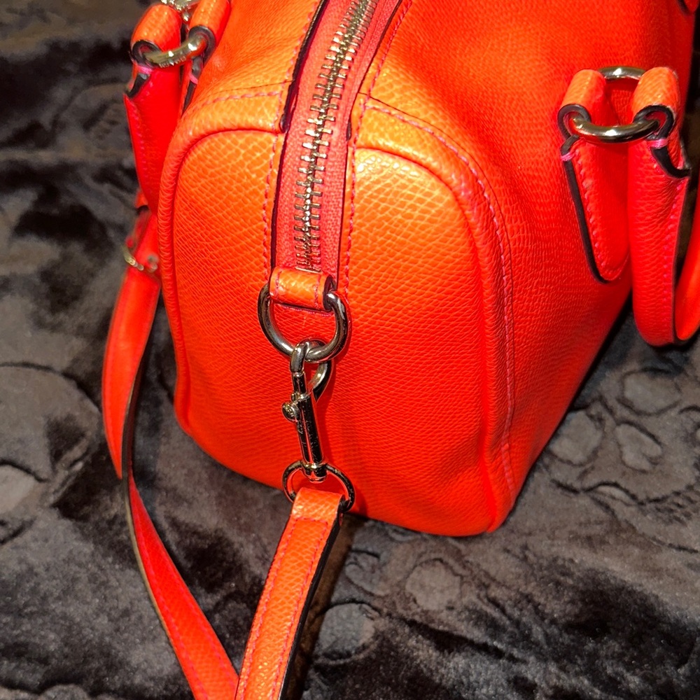 Coach Vibrant Pink/Orange Mini Bennett Satchel - Picture 8 of 10